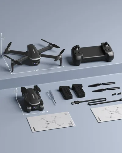Vista 9 de SIMREX Dron GPS con cámara 4K para adultos, drones de motor sin escobillas para principiantes, WiFi FPV 5G plegable, retorno automático, flujo