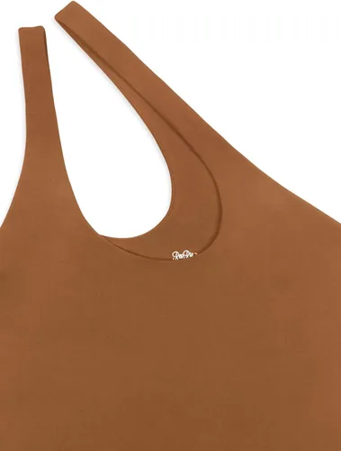 Vista 5 de REORIA - Body sexy para mujer, sin mangas, con corte frontal de un hombro y espalda descubierta