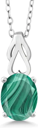 Vista 58 de Gem Stone King Collar de plata de ley 925 con piedra natal ovalada de 0.354 x 0.276 in Collar con colgante solitario para mujer Con cadena