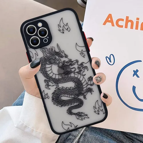 Vista 6 de Funda compatible con iPhone 16 Pro, diseño de dragón 3D con diseño de animal de dragón esmerilado, parte trasera de policarbonato duro suave, funda