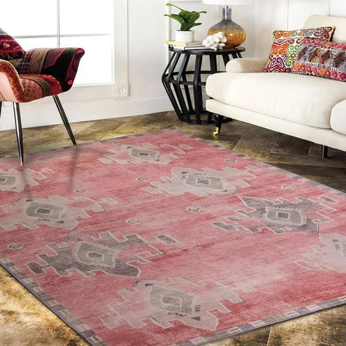 Vista 22 de Alfombra Turca. Felpudo Lavable Vintage Oriental de Inspiración Antigua Tradicional Alfombras de Área Pequeñas Modernas de Lujo para Entrada 378RR