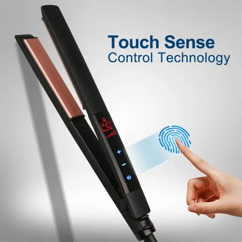 Vista 3 de Plancha de pelo profesional con pantalla LCD, personalizable, color negro