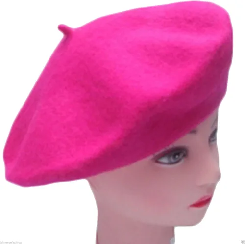Vista 52 de Boina de lana francesa para mujer, gorra de invierno clásica de color sólido
