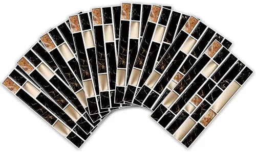 Vista 14 de Alwayspon Adhesivo de transferencia de azulejos con efecto mármol, adhesivo autoadhesivo para pared, calcomanías de azulejos para decoración