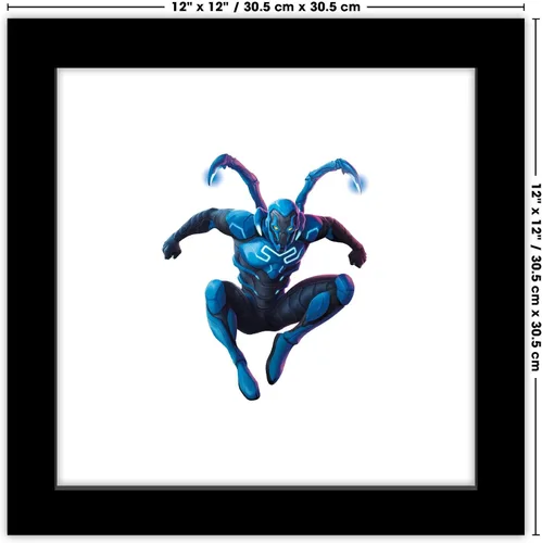Vista 6 de Trends International Gallery Pops DC Comics Blue Beetle - Póster de pared de escarabajo volador, 12 x 12 pulgadas, versión de marco negro