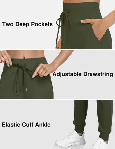 Vista 4 de TARSE Pantalones deportivos para mujer con bolsillos y cordón para correr