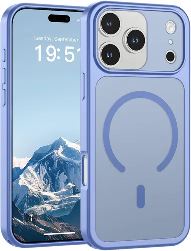 Vista 45 de SUPFINE Funda magnética para iPhone 11 Pro Max (compatible con MagSafe) (protección contra caídas de grado militar), delgada, translúcida mate, a