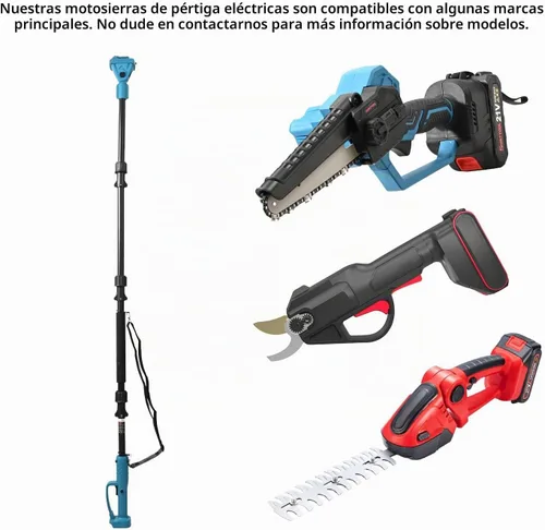 Vista 4 de solo sierra de poste extensible, correa de hombro (sin motosierra ni batería) Rotatable Pole14ft Max Reach, Tool-Free Installation, Compatible