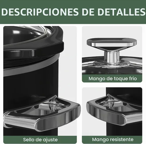 Vista 4 de HEYNEMO Olla de cocción lenta pequeña de 2 cuartos de galón, 3 temperaturas ajustables, olla de cerámica mejorada, fácil limpieza, reducción
