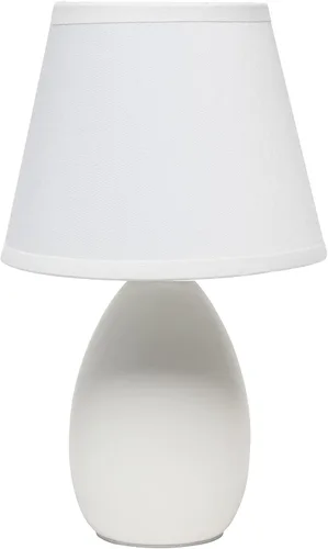 Vista 10 de Simple Designs LT1197-PRP Lámpara de Mesa de Cerámica Ovalada Mini Elegante y Estilizada Oblonga de 9.45" con Pantalla a Juego, para Sala de Estar