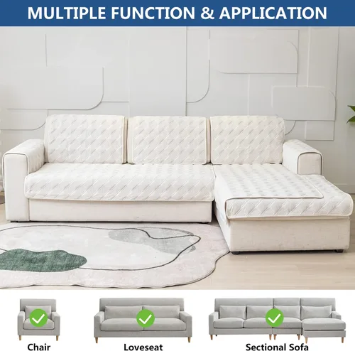 Vista 3 de Eismodra Fundas de sofá modular, funda de sofá en forma de L, protector de muebles para perros, gatos, mascotas, diván de 3 cojines, sofá biplaza