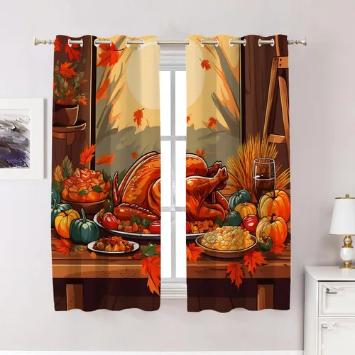 Vista 67 de Cortinas geométricas de cocina para ventanas, color negro, blanco, turquesa, cenefas opacas de poliéster multicapa para cocina, paquete de 2