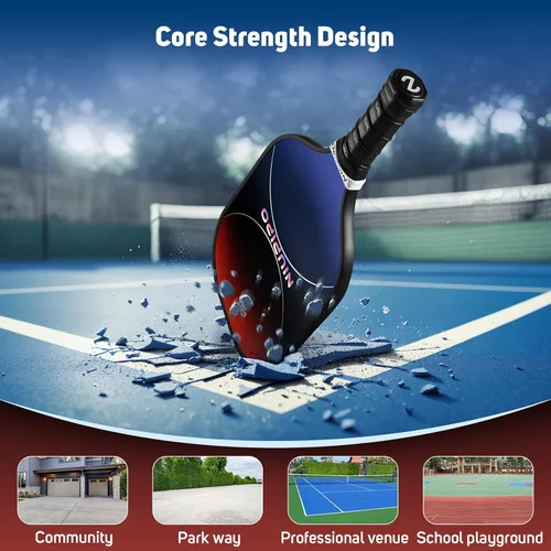 Vista 5 de niupipo Pickleball Paddles Set of 2/4/1, USAPA Approved Carbon Fiber & Fiberglass Hybrid, Easy Power, Polypropylene Honeycomb Core, Cushioned 4.72