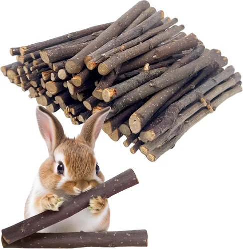Vista 9 de Dulce bambú 8.82 oz madera molar natural golosinas juguetes para animales pequeños, conejos, conejos, hámster, rata, chinchillas