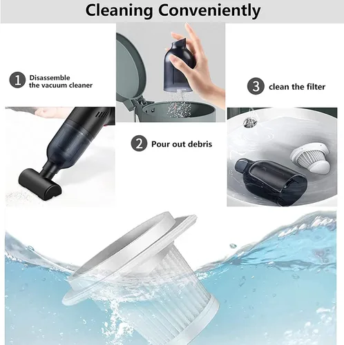 Vista 5 de Aspiradora de mano inalámbrica para pistola de acolchonamiento, accesorios para alfombras, mini aspiradora, 9000 PA 120 W, aspiradora portátil