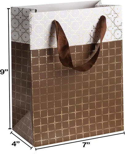 Vista 2 de Hammont Bolsas de regalo para dama de honor de boda, diseño de caja, regalos de fiesta, paquete de 12 bolsas de regalo estampadas con papel