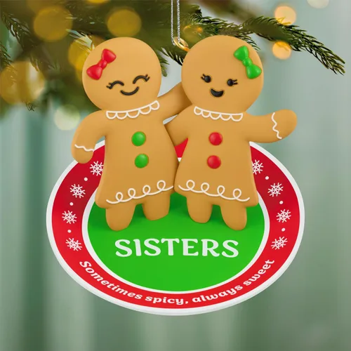 Vista 3 de Hallmark Keepsake Adorno de Navidad 2026, hermanas dulces y picantes