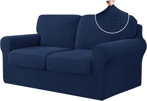 Vista 15 de CHUN YI Fundas para sofá de 7 piezas, lavables, fundas elásticas para sofá de 3 cojines con respaldo y fundas de cojín separados, protector