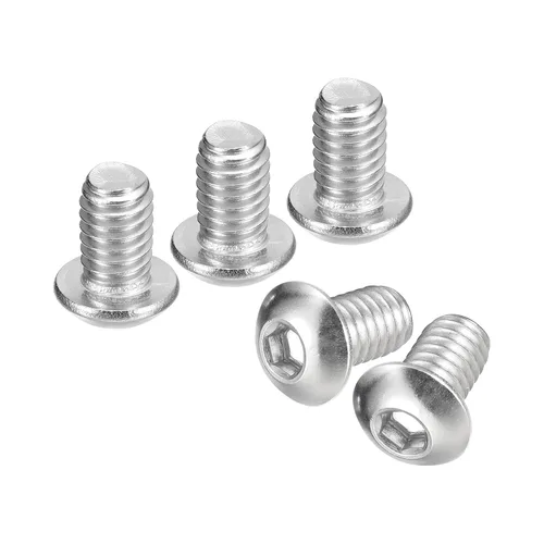 Vista 34 de uxcell Tornillos de cabeza de botón de 1/4-20x1, 25 piezas de tornillos hexagonales de acero inoxidable 304, tornillos de rosca completa