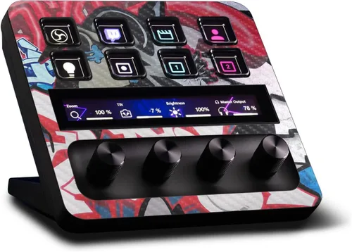 Vista 20 de MightySkins - Piel de fibra de carbono compatible con Elgato Stream Deck + madera gris Acabado de fibra de carbono texturizado protector