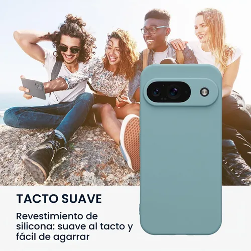 Vista 4 de kwmobile Funda compatible con Google Pixel 9 - Funda protectora delgada de TPU para teléfono - Acabado mate suave - Piedra antigua