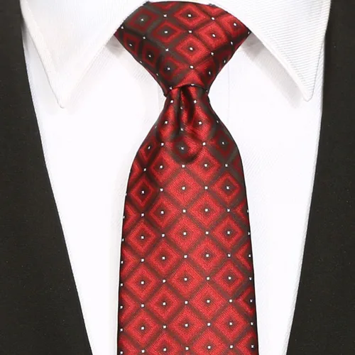 Vista 86 de KissTies Mens Checkered Tie Set Solid Color Festive Necktie + Pocket Square