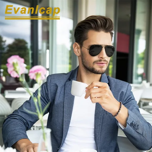 Vista 5 de EVANLCAP Gafas de sol polarizadas para mujer, protección UV, gafas de sol retro de aviador para hombre