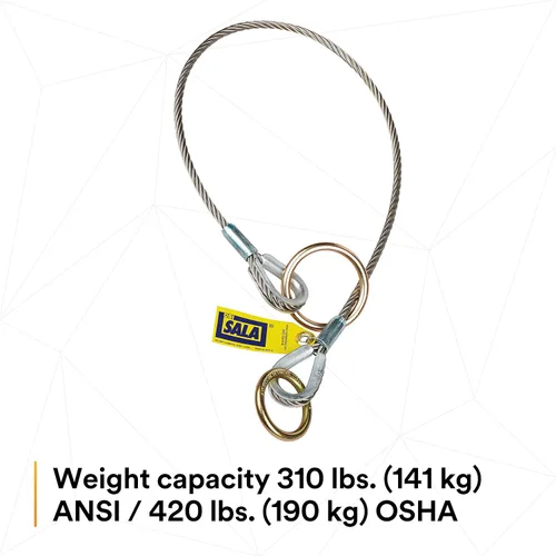 Vista 7 de 3M DBI-SALA 5900552 - Adaptador de amarre de cable, 10 pies, pasante, plateado
