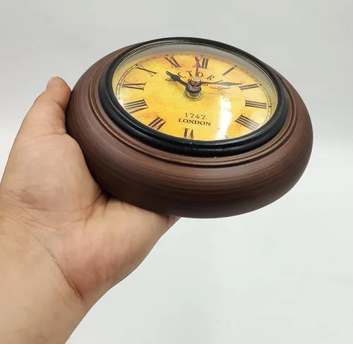 Vista 2 de Reloj de pared de madera de tamaño pequeño, perfecto para sala de estudio, oficina y reloj de regalo