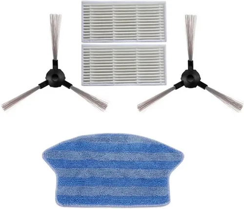 Vista 2 de Cepillo lateral para aspiradora, filtro Hepa, paño para trapeador, compatible con Midea VCR03, piezas de robot aspirador, filtro de cepillo, 1 juego