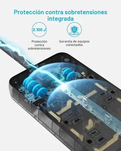 Vista 4 de Anker Regleta de alimentación con protector de sobretensiones 2100J Negro