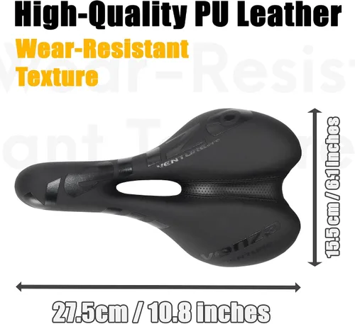 Vista 2 de Venzo Comfortable Saddle Bike Seat Soft & Durable Bicycle Seat for MTB, Road, Exercise, Trekking, Folding, Hybrid & Cruiser Bikes Breathable &