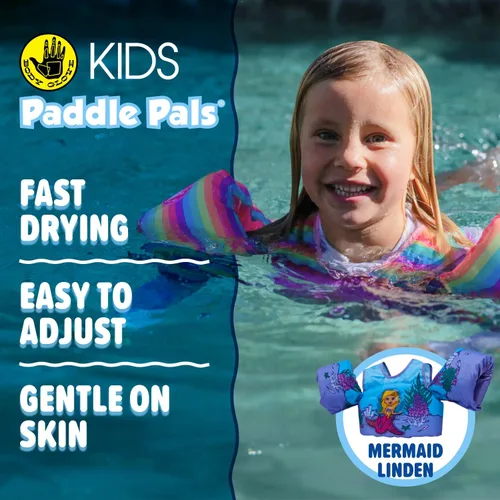 Vista 6 de Body Glove Paddle Pals Learn to Swim Life Vest, One Size 33-55 LBS