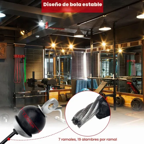 Vista 4 de Cable de repuesto para gimnasio en casa de 196 pulgadas, cable de polea de fitness con 2 bolas de gravedad de 0.197 in para máquina de ejercicio