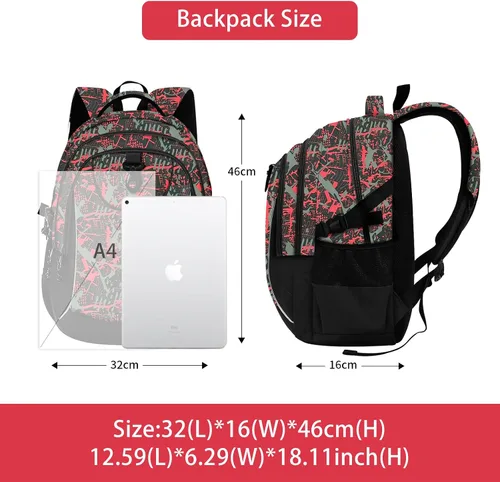 Vista 2 de Mochila escolar estilo Rickyh, mochila de viaje para hombres y mujeres, mochila ligera con compartimento para portátil, Tamaño único