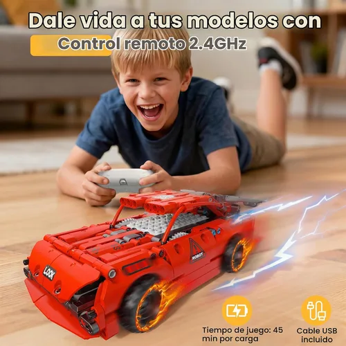 Vista 4 de Kit de construcción de robots 5 en 1, aplicación STEM y robótica de Rojo