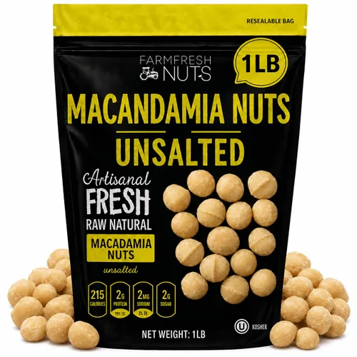Vista 7 de Nueces de macadamia naturales crudas sin sal (2 libras) – Macadamias naturales – Compara con nueces de macadamia orgánicas – Veganas y Keto Friendly