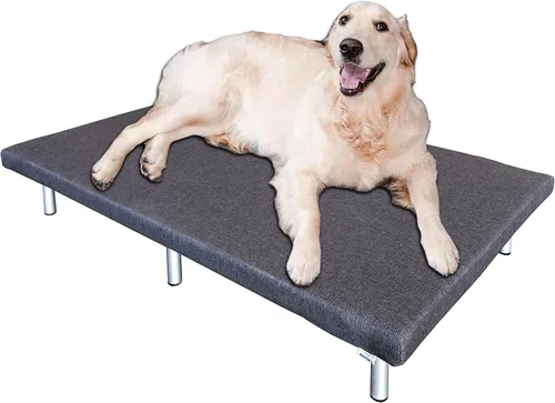Vista 5 de Foreman® Cama elevada para perro impermeable para interiores y exteriores con un cojín lavable resistente a los rayos UV, color gris XS