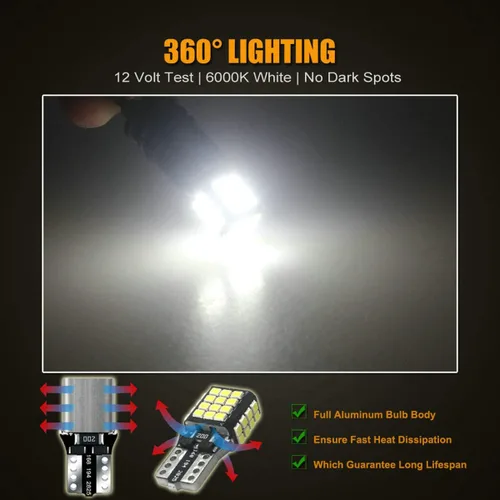 Vista 5 de 48-LEDs Launch T10 194 2825 Bombilla LED Blanca 6000K 12V Super Brillante 158 160 168 175 W5W 168NA 194NA Reemplazo para Luz Interior de Coche