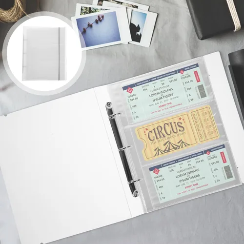 Vista 7 de MAGICLULU Álbum de fotos para fotos Carpeta de tarjetas de visita Carpeta de boletos transparentes Álbum Tarjetero Carpeta de almacenamiento
