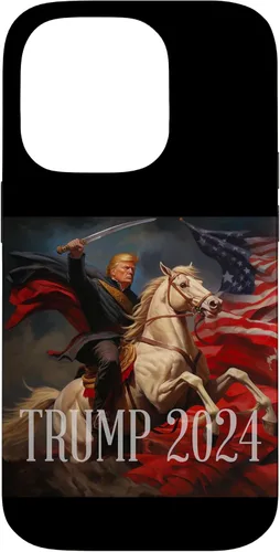 Vista 17 de iPhone 16 Donald Trump - 2024 - American Flag - Horse - Funda de espada
