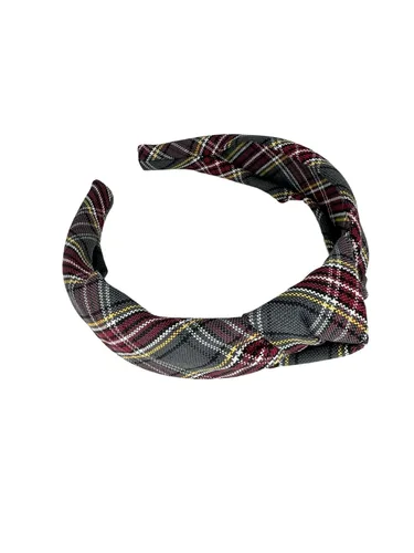 Vista 41 de Diadema anudada de 1.25 pulgadas, uniforme escolar, a cuadros, acolchada, con nudo en la parte superior, diadema de uniforme (cuadros 120)