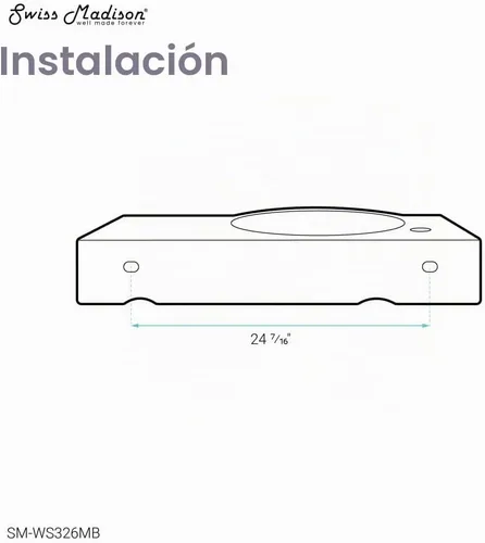 Vista 9 de Chateau - Lavabo de baño de pared con grifo lateral izquierdo de 30 pulgadas en negro mate