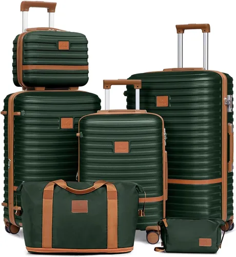 Vista 10 de Juego de maletas Joyway de 3 piezas, juego de maletas extensibles de cabina con rueda giratoria, juego de maletas de carcasa dura con candado TSA