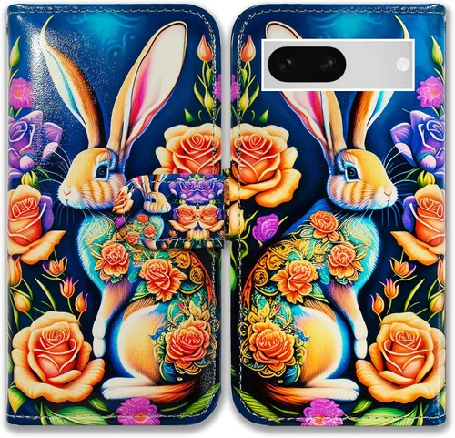 Vista 32 de Bcov Funda para Pixel 7a, diseño de pájaro negro de cuero verde con tapa para teléfono con ranura para tarjetas, soporte para Google Pixel 7a