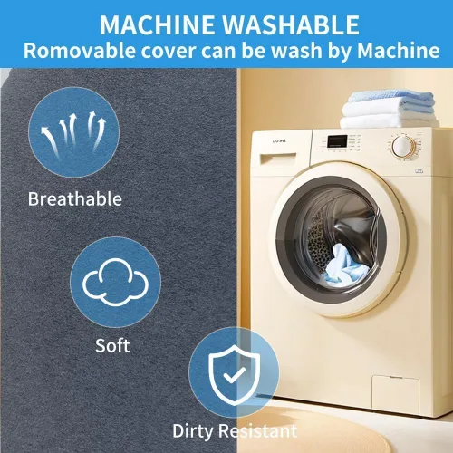 Vista 8 de Cama autocalentable para mascotas con calor ajustable y diseño reversible, 3 ajustes de temperatura, funda extraíble lavable, base impermeable