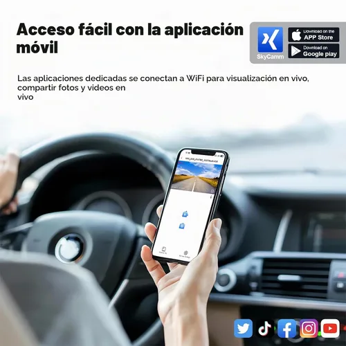 Vista 6 de Mangoal 4K Dash Cam para Ford Expedition/Expedition MAX 2018-2027 Aspecto OEM, video UHD 2160P, WiFi y aplicación, GPS, tarjeta de 64 GB