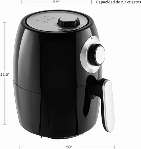 Vista 2 de Freidora de aire – Freidora eléctrica de 2.3 cuartos de galón para una cocina más saludable – Aparato compacto con interior antiadherente – Gadgets