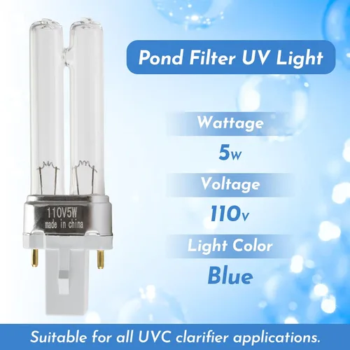 Vista 3 de ANTOBLE Lámpara de repuesto UVC de 5 W, filtro de estanque, compatible con bomba y filtro de estanque 5 en 1 Pennington Aquagarden Inpond 5 en 1
