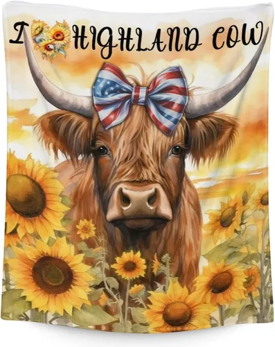 Vista 8 de Mercuryelf Highland Cow - Manta suave, mullida y cálida, 30 x 40 pulgadas, manta pequeña para regazo y cuna, color beige, bonito regalo para bebé